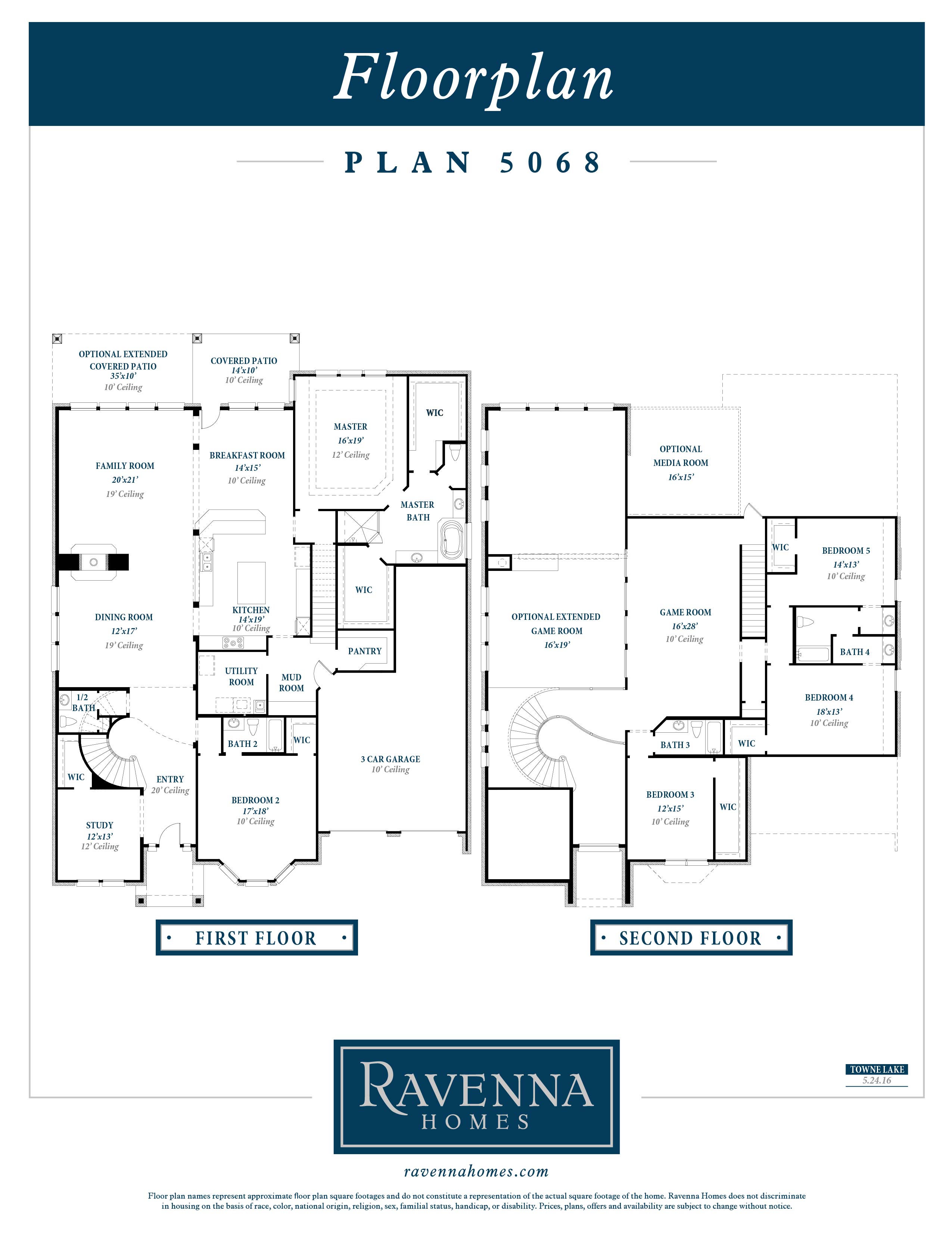 Floor Plan 5068 Firethorne Katy, Texas Ravenna Homes